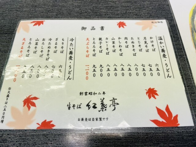 用户对于生そば 紅葉亭的评论高清图