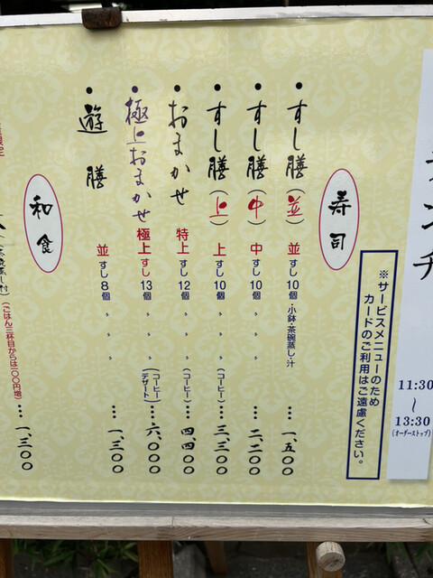 用户对于鮨・割烹 花絵巻的评论高清图