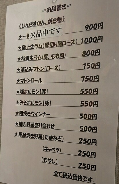 用户对于炭焼じんぎすかん マルコ的评论高清图