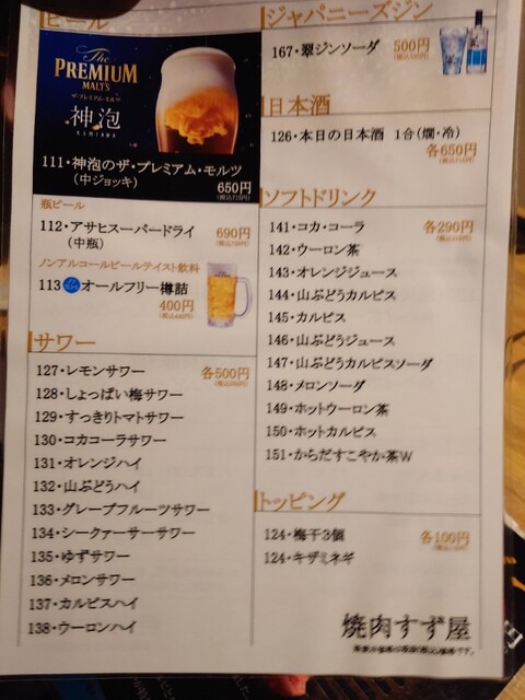 用户对于焼肉すず屋的评论高清图